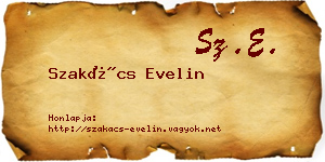Szakács Evelin névjegykártya